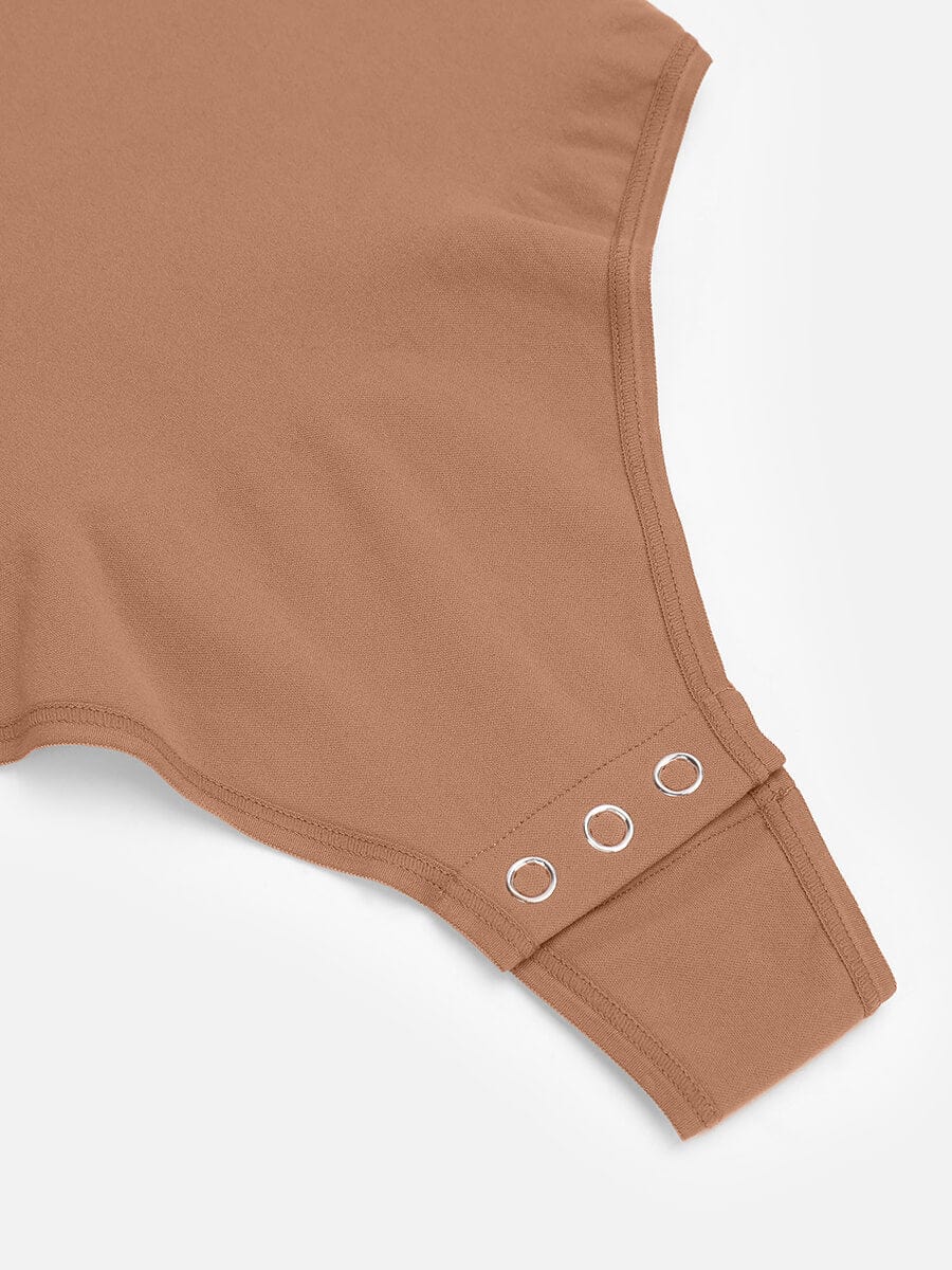 Seamless Long Sleeve Chest Support Tummy Control Thong Bodysuit - FirmaSculpt