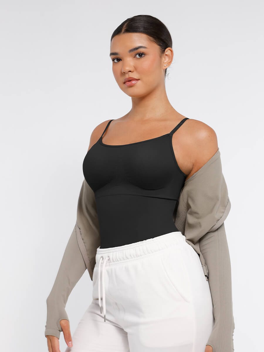 Seamless Waist and Abdomen Shaping Bodysuit with Adjustable Straps - FirmaSmooth
