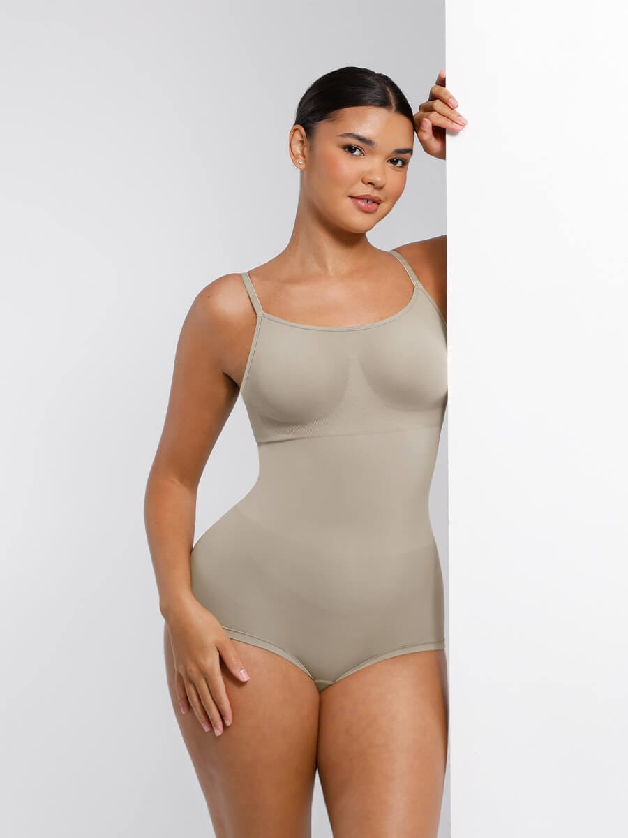 Seamless Waist and Abdomen Shaping Bodysuit with Adjustable Straps - FirmaSmooth