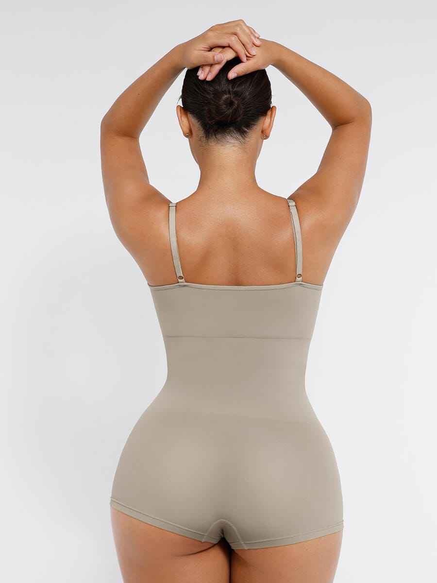 Seamless Waist and Abdomen Shaping Bodysuit with Adjustable Straps - FirmaSmooth