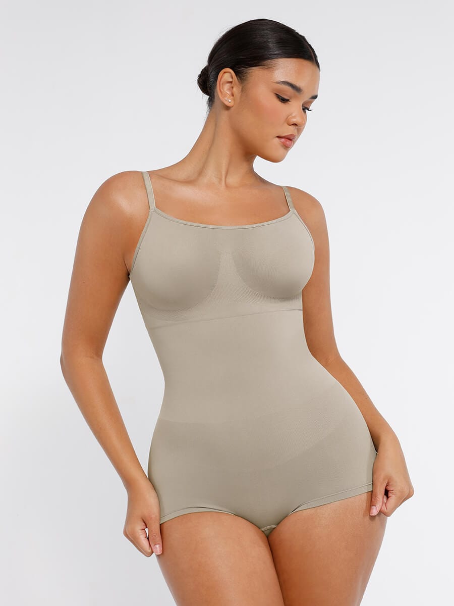 Seamless Waist and Abdomen Shaping Bodysuit with Adjustable Straps - FirmaSmooth