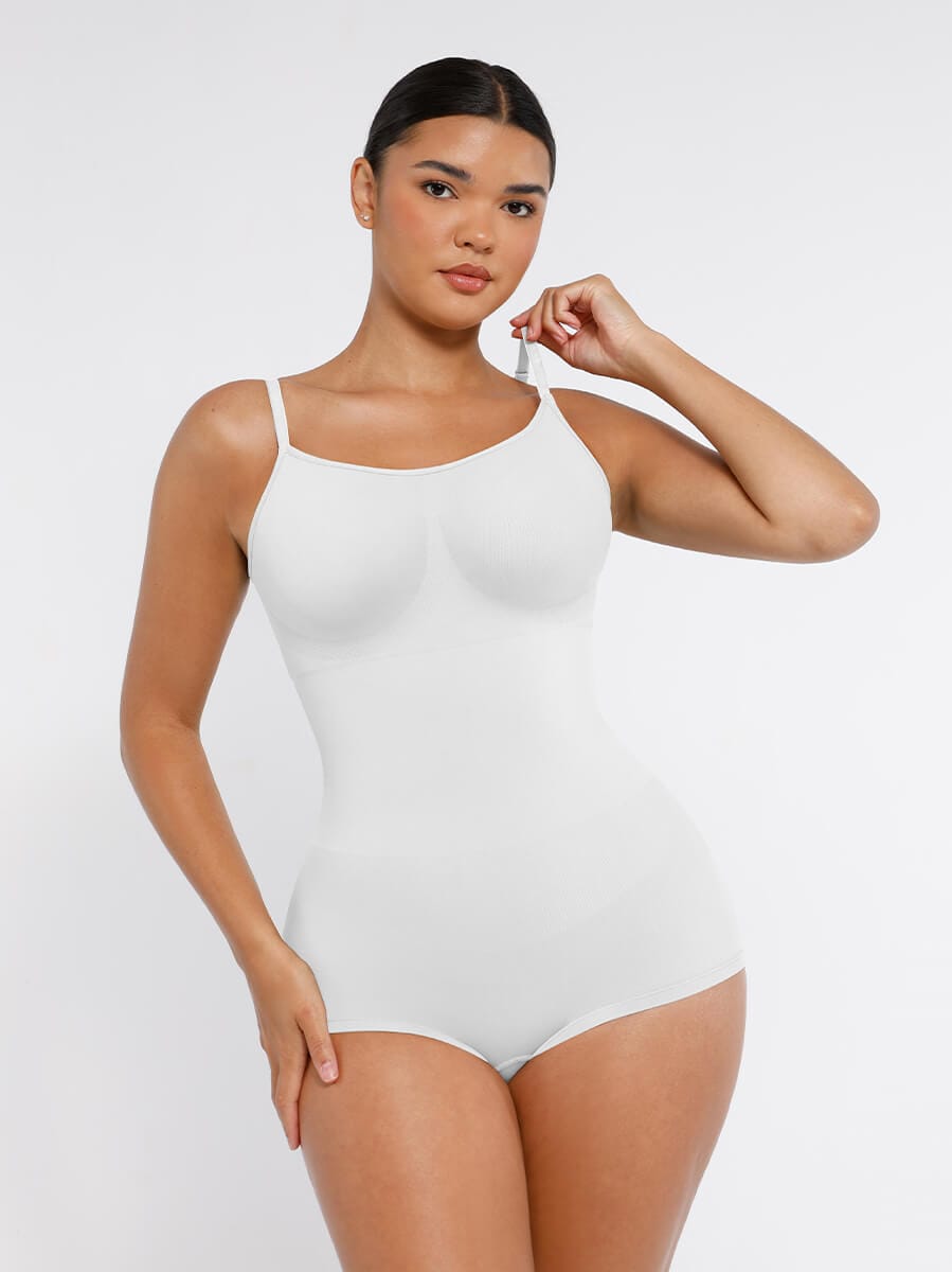Seamless Waist and Abdomen Shaping Bodysuit with Adjustable Straps - FirmaSmooth