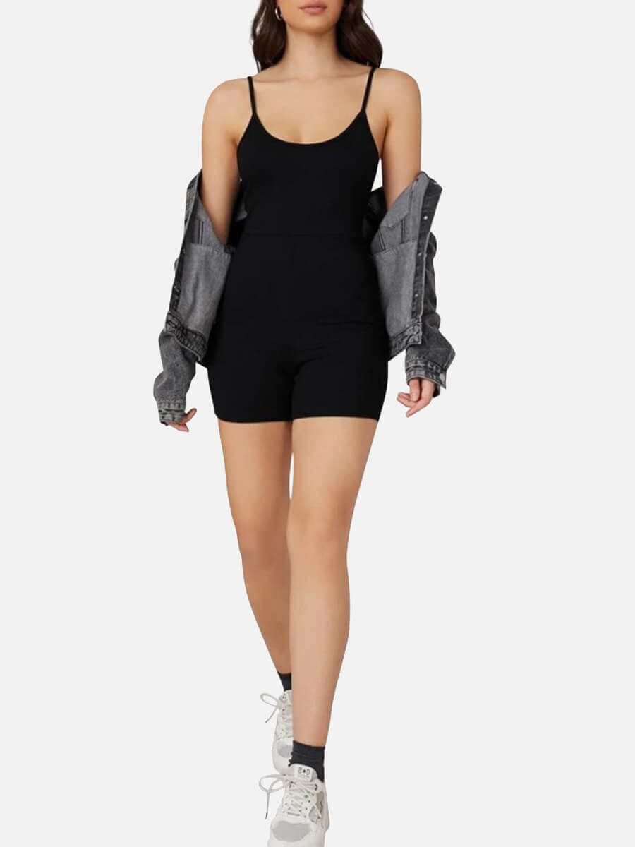 Mid-Thigh Seamless Shaping Fitness Romper - FirmaActive