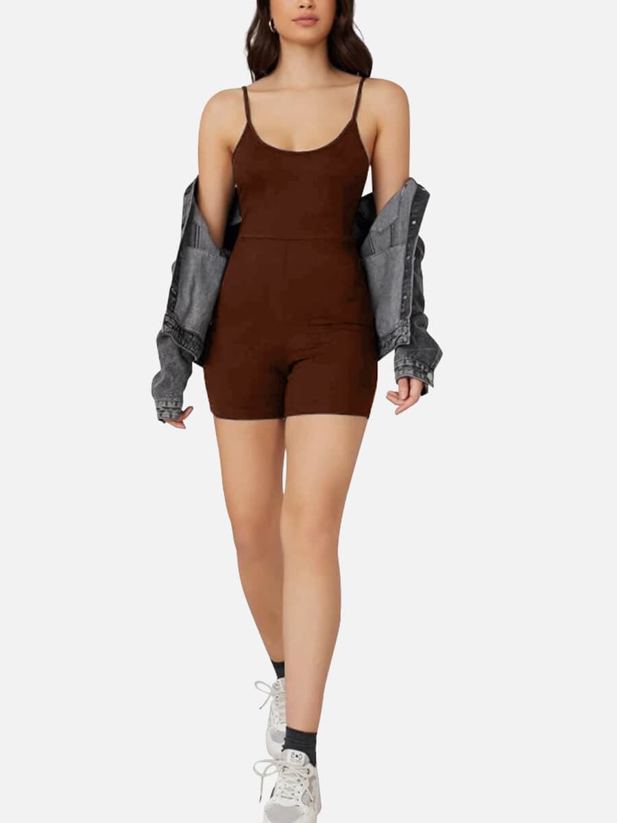 Mid-Thigh Seamless Shaping Fitness Romper - FirmaActive