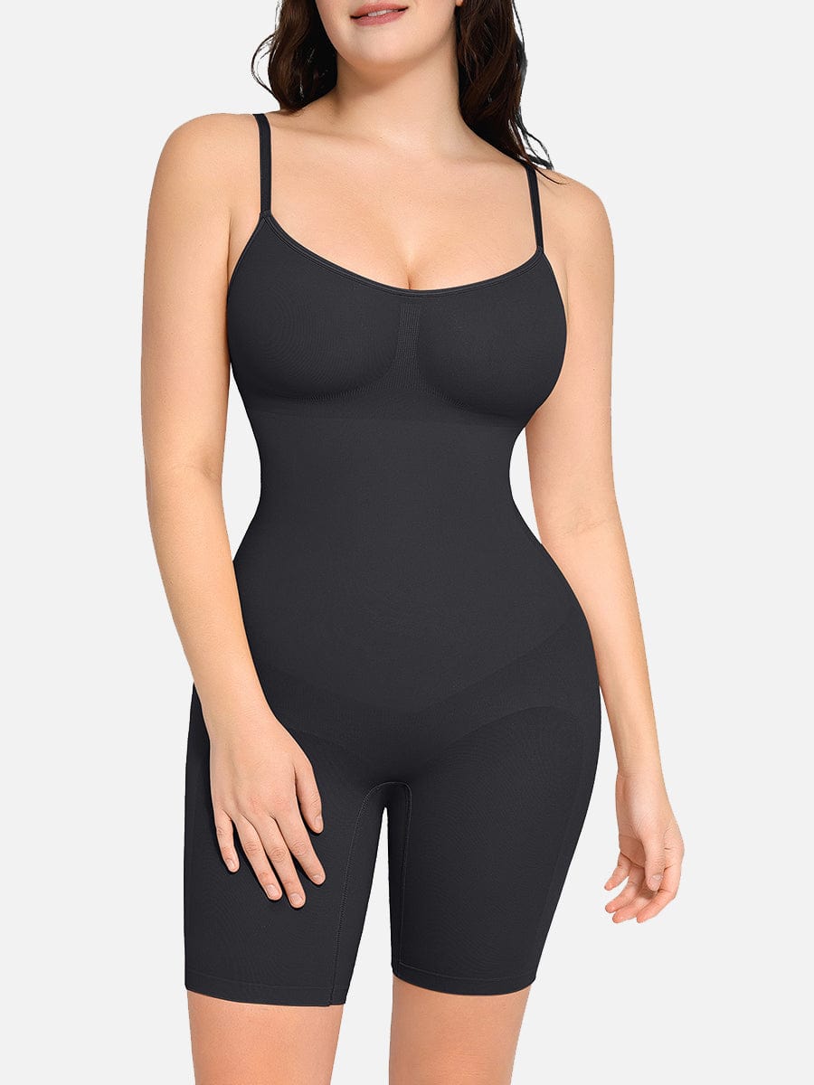 Mid-Thigh Full Body Seamless Shaper with Adjustable Straps - FirmaActive