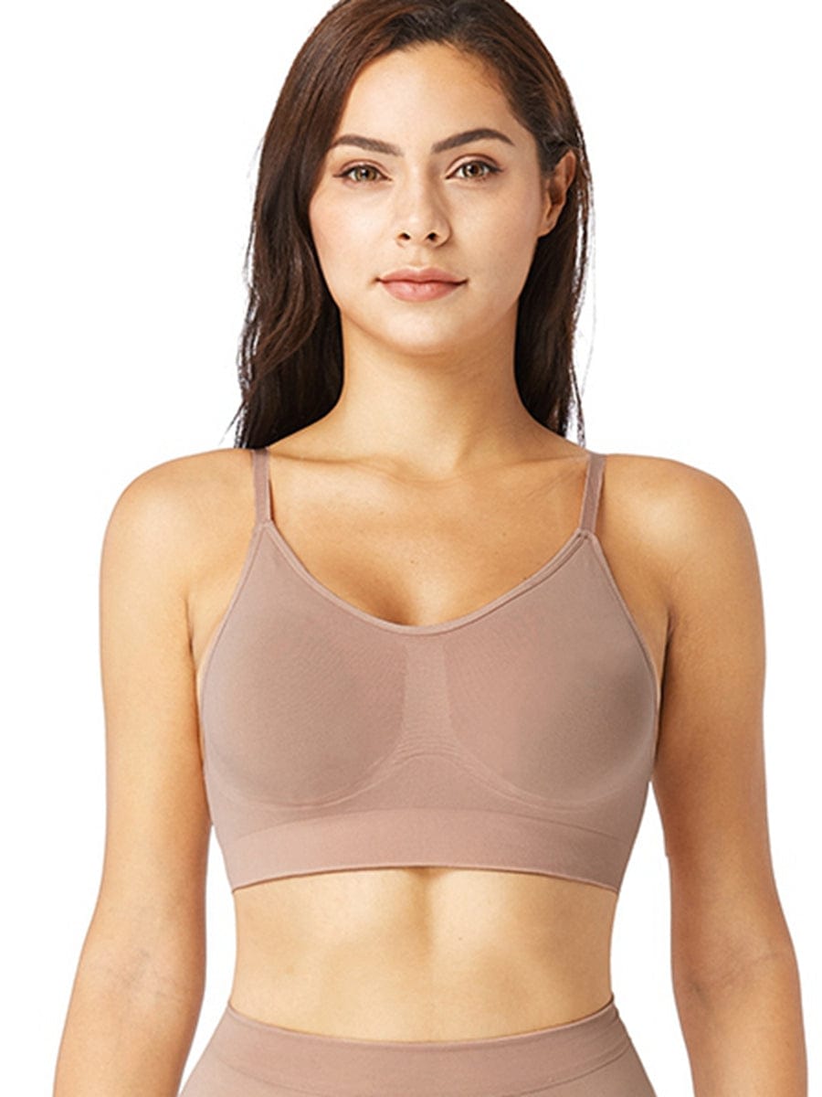 Adjustable Straps Push Up Seamless Bra Light Support - FirmaActive
