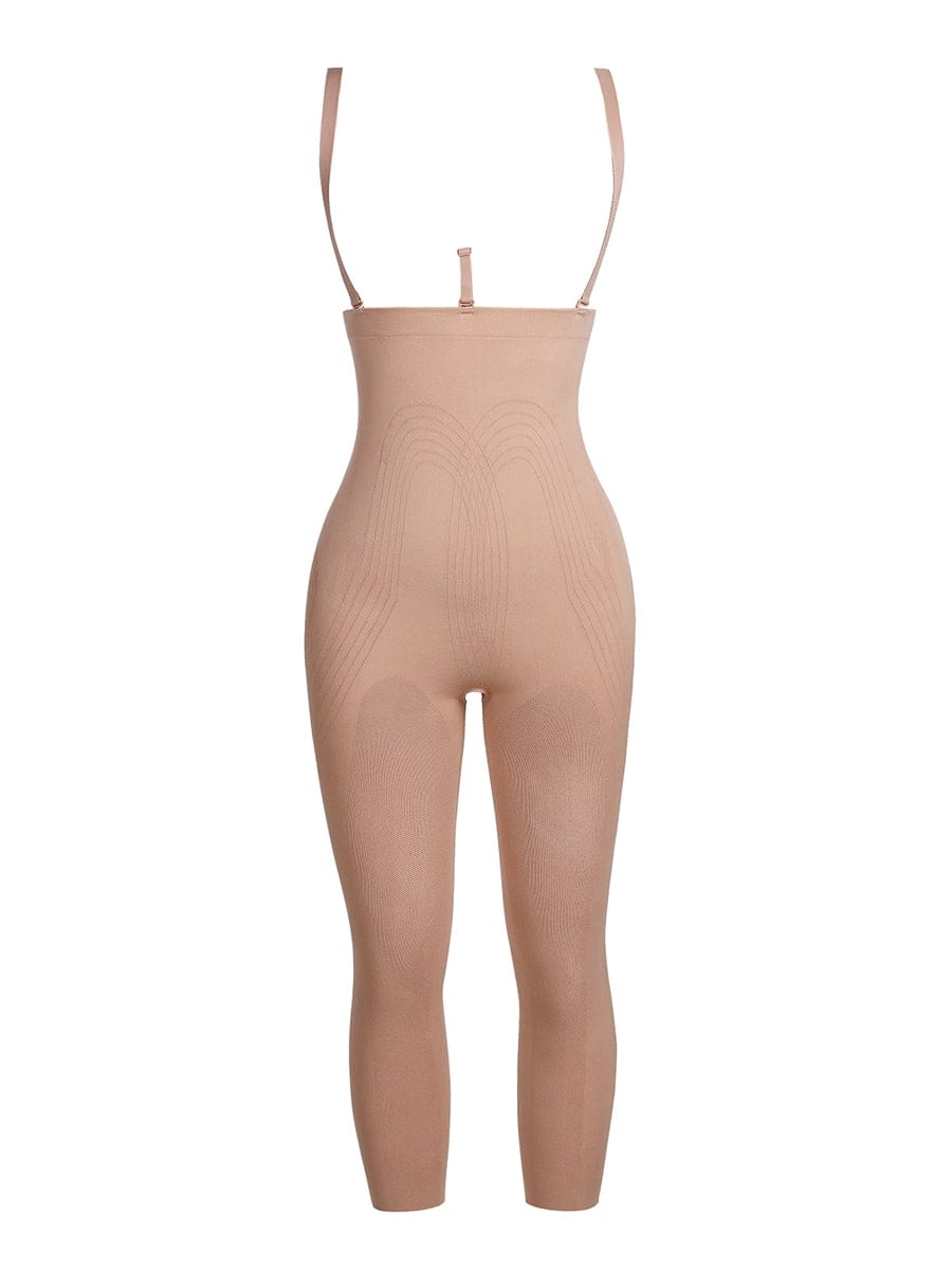 Black Plus Size Full Body Shaper with Open Crotch Tummy Control - FirmaSmooth