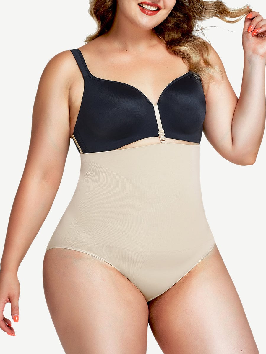 High Elasticity Large Size Tummy Control Panties with Buckle - FirmaHold