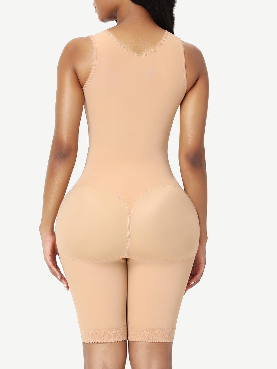 Post Surgery Full Body Shaper with Zipper and Open Crotch - FirmaActive