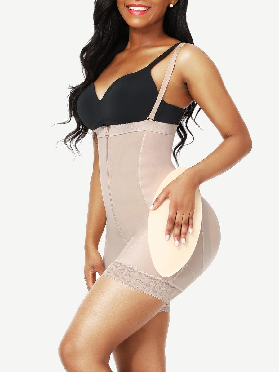 High-Waist Butt Lifter Body Shaper with Removable Hip Pads - FirmaLift
