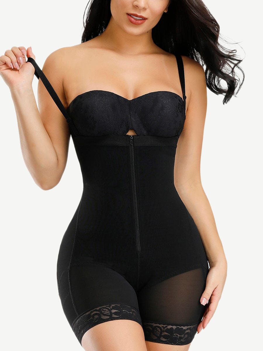 Detachable Straps Full Body Zipper Shapewear with Abdominal Control - FirmaHold