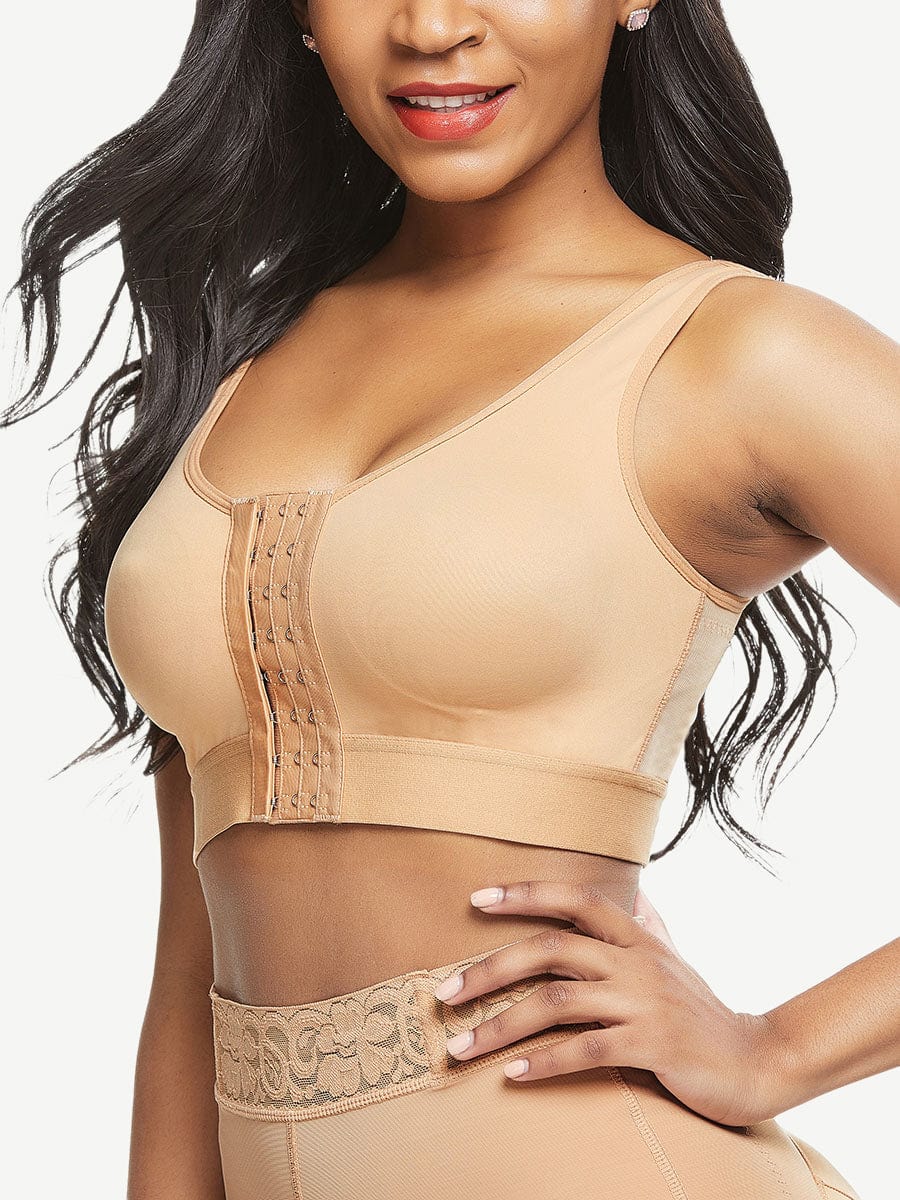 Post-surgical Mastectomy Bra with Adjustable Hooks and Compression - FirmaActive
