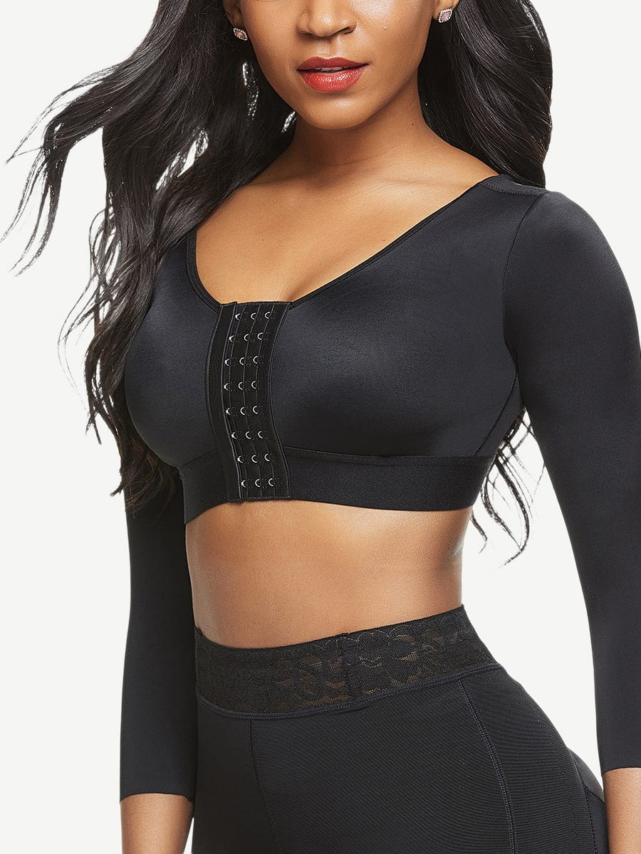 Post-surgical Crop Shapewear with 3-Row Hooks Plus Size – FirmaActive