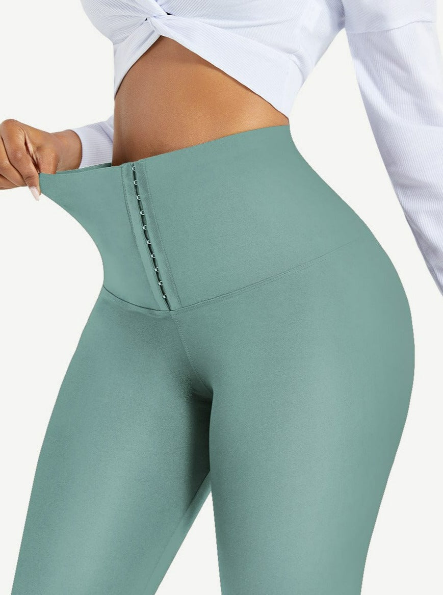 High Waist Waist Trainer Leggings with Tummy Control and Adjustable Closure - FirmaActive