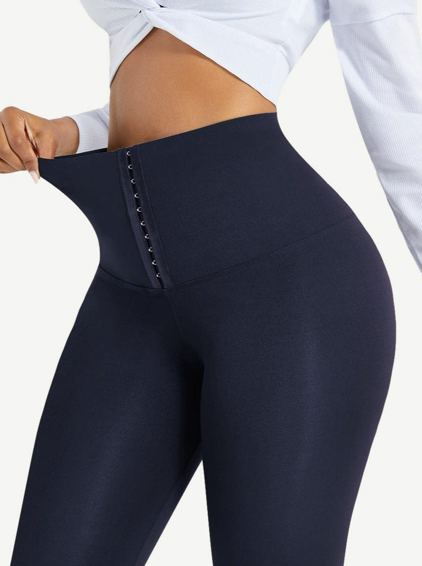 High Waist Waist Trainer Leggings with Tummy Control and Adjustable Closure - FirmaActive