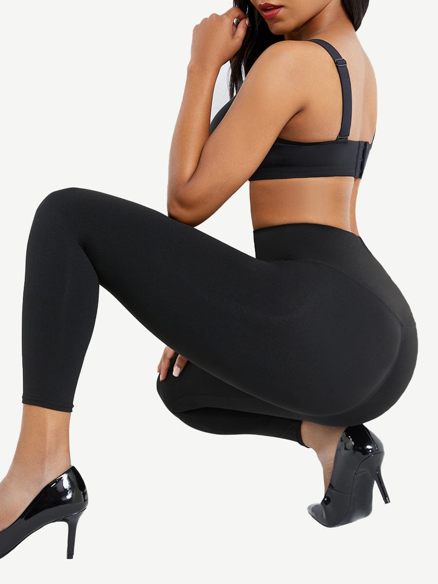 High Waist Waist Trainer Leggings with Tummy Control and Adjustable Closure - FirmaActive