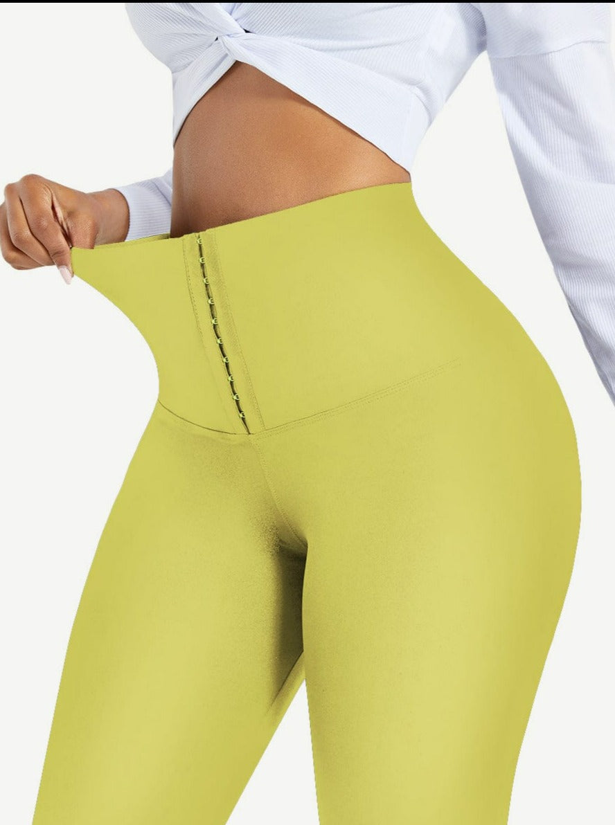 High Waist Waist Trainer Leggings with Tummy Control and Adjustable Closure - FirmaActive