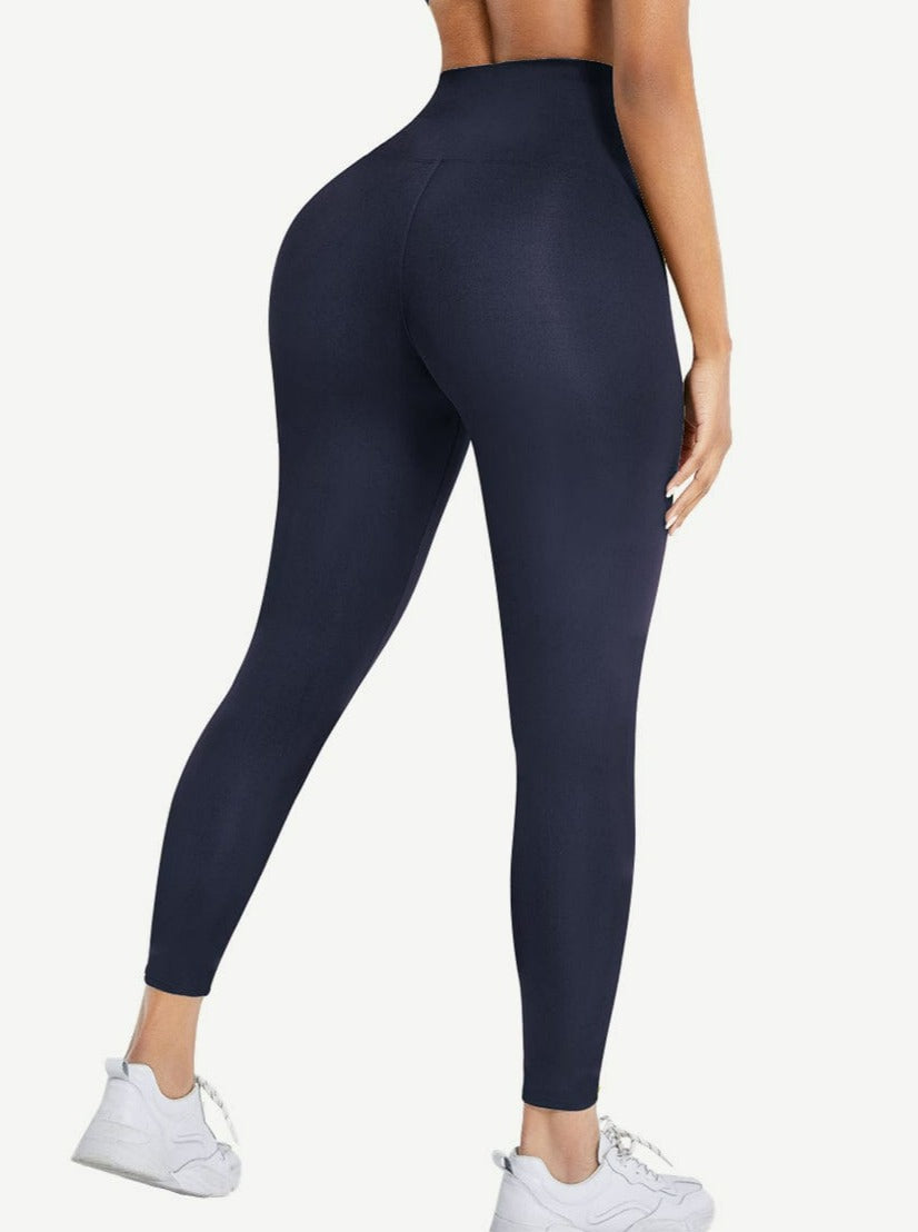 High Waist Waist Trainer Leggings with Tummy Control and Adjustable Closure - FirmaActive