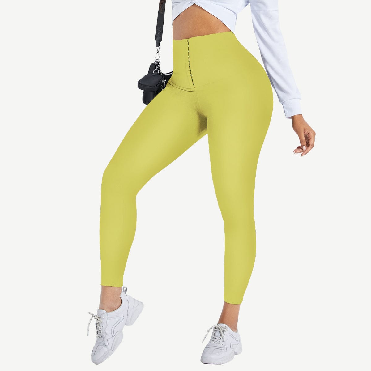 High Waist Waist Trainer Leggings with Tummy Control and Adjustable Closure - FirmaActive