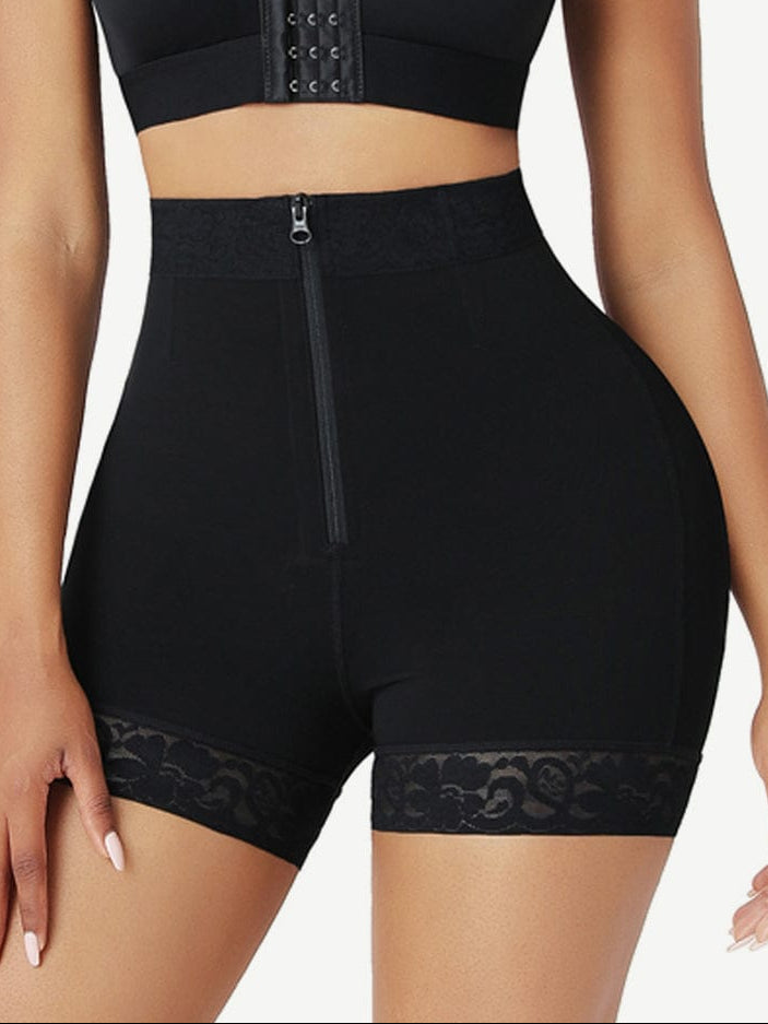 Front Zipper Butt Lifter Shorts High Waist Curve-Creating - FirmaLift