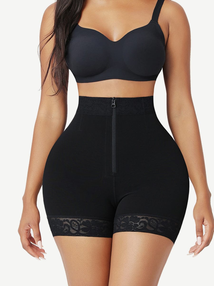 Front Zipper Butt Lifter Shorts High Waist Curve-Creating - FirmaLift