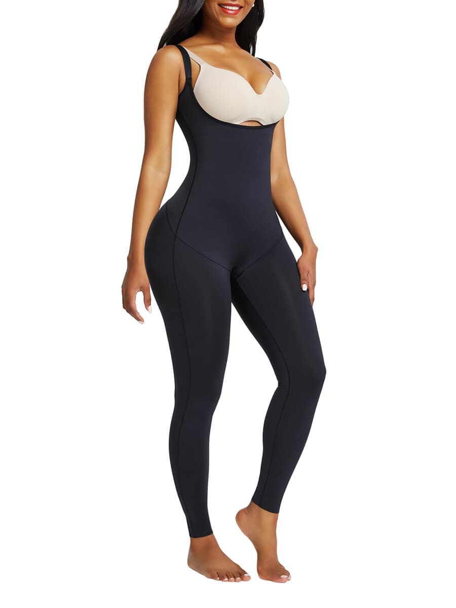 Adjustable Straps Seamless Full Body Shaper Open Bust Hourglass Figure - FirmaSculpt