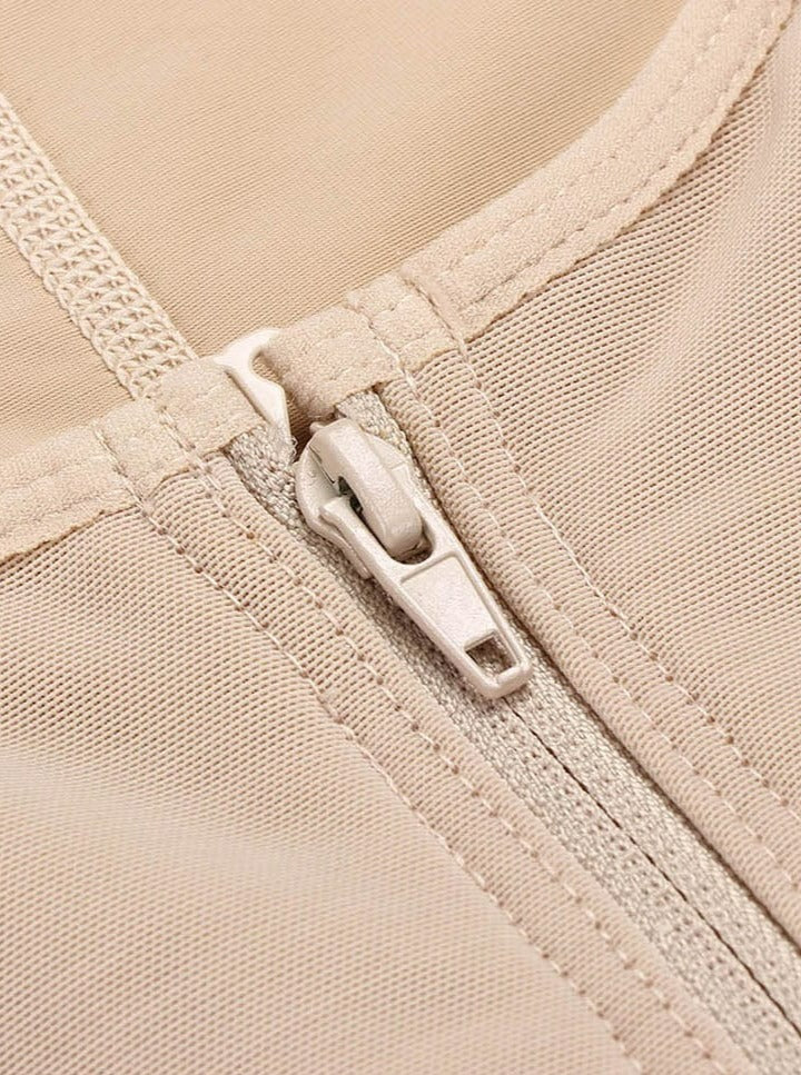 Adjustable Strap 3-Layer Abdomen Full Body Shaper with Crotch Zipper - FirmaControl