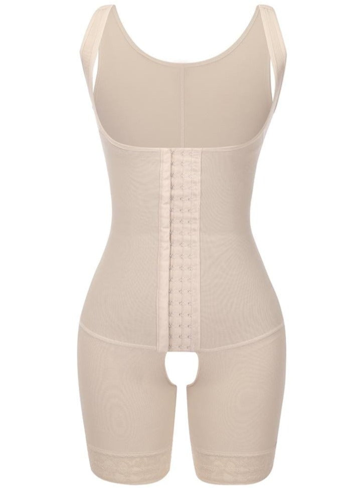 Full Body Compression Shapewear with Three Hook Open Crotch - FirmaActive
