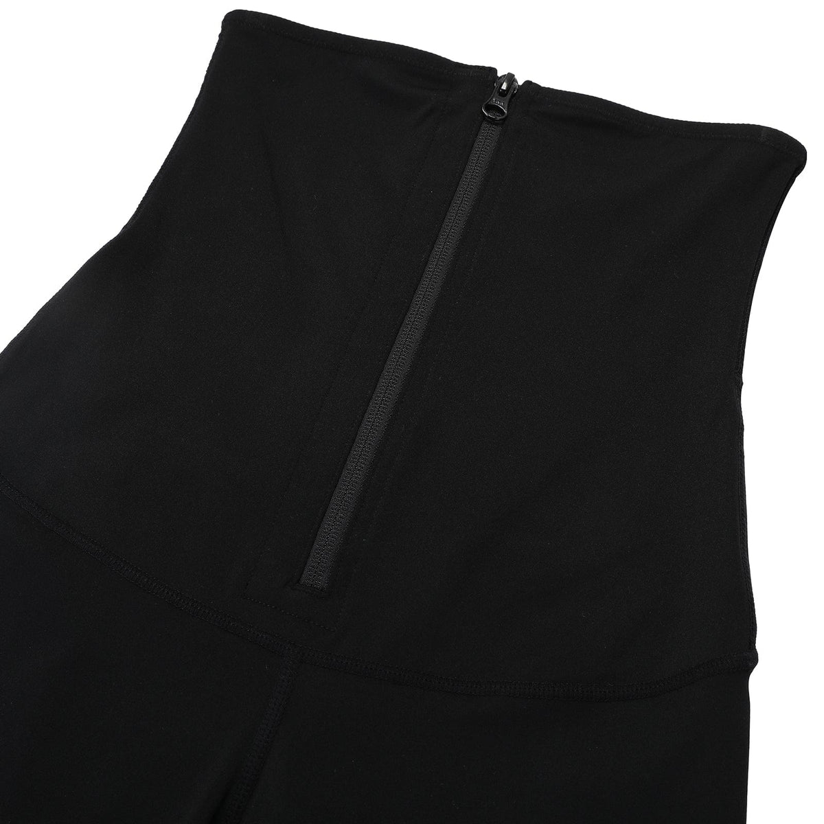 Black Waist Trainer Leggings with Zipper and Hourglass Shaping - FirmaActive