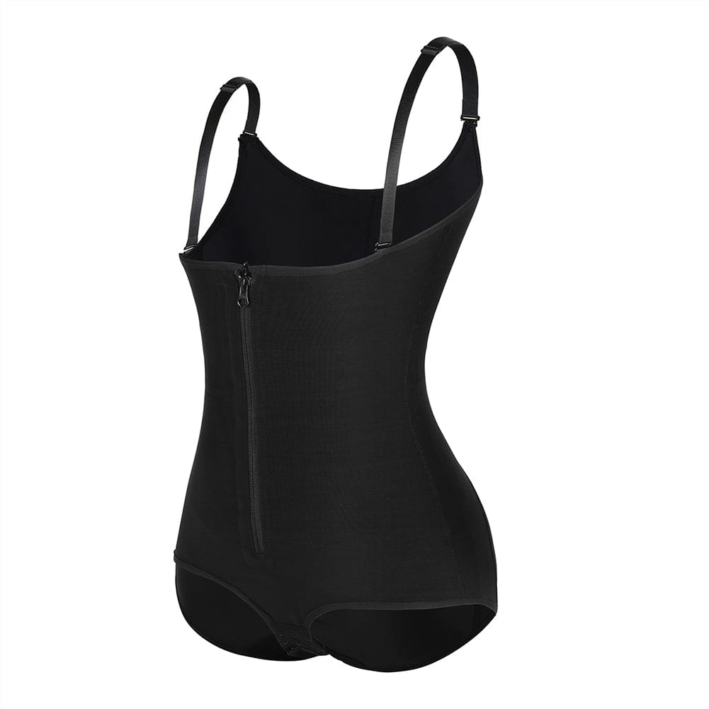 Black High Waist Postsurgical Body Shaper with Crotch Hooks - FirmaControl