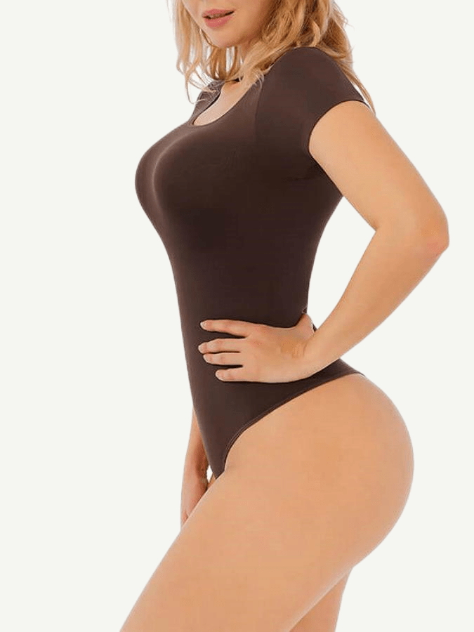 Short-Sleeve Seamless Tummy Control Bodysuit - FirmaSculpt