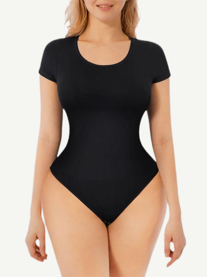 Short-Sleeve Seamless Tummy Control Bodysuit - FirmaSculpt