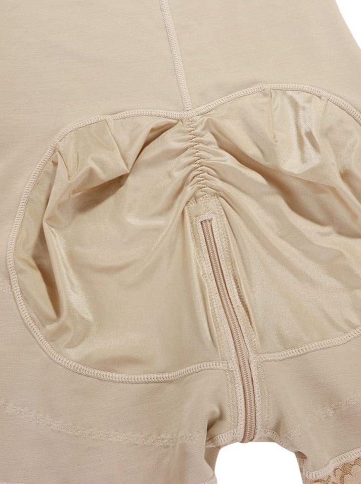 Detachable Strap Side Zip Post-Op Body Shaper with Crotch Zipper - FirmaActive
