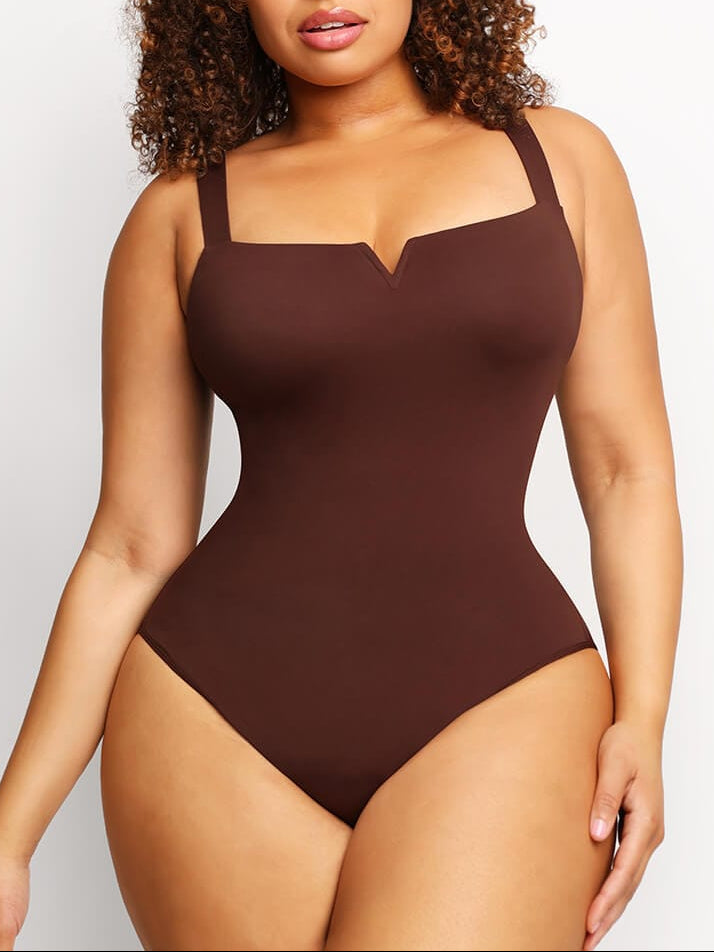 Square Collar Elastic Sexy Shaping Bodysuit - FirmaFlex