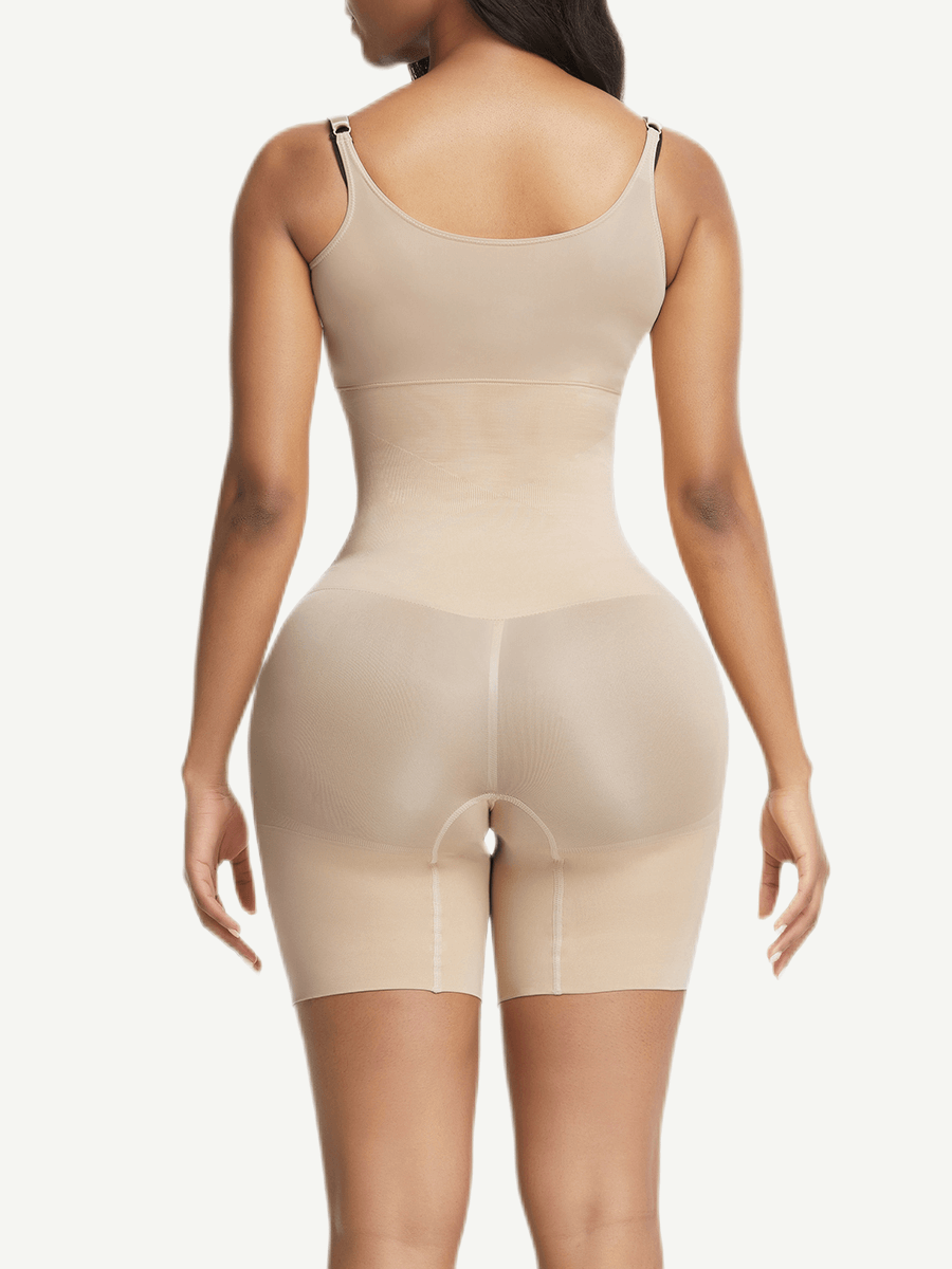 Eco-friendly Seamless Open-Bust Mid-Thigh Shapewear with Tummy Control - FirmaSmooth