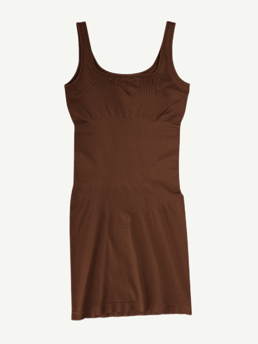 Eco-friendly Seamless Square-neck Shaping Dress with Tummy Control - FirmaActive
