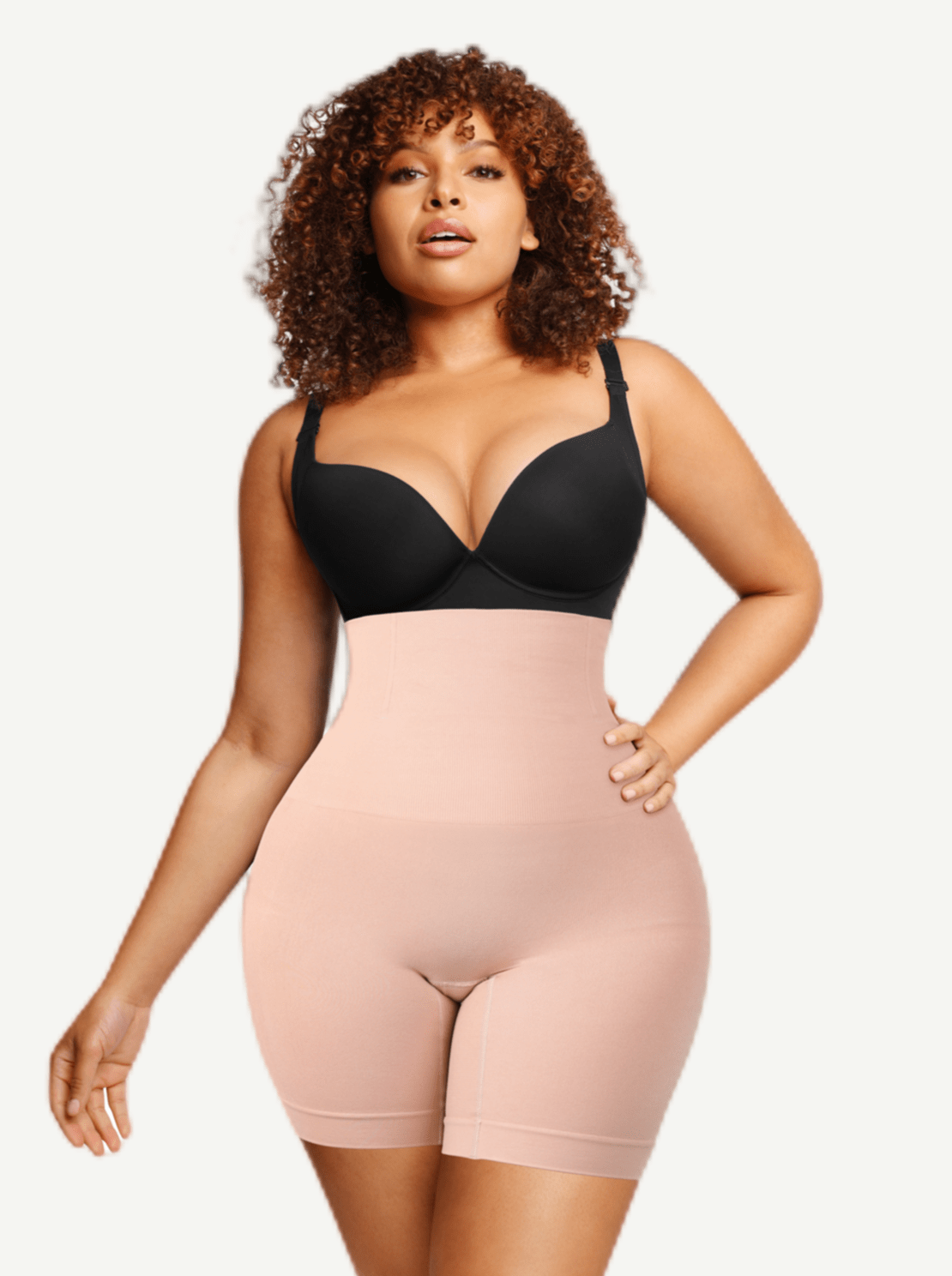 Seamless Double-Layer Tummy Panel Shapewear Shorts with Butt Lift - FirmaHold