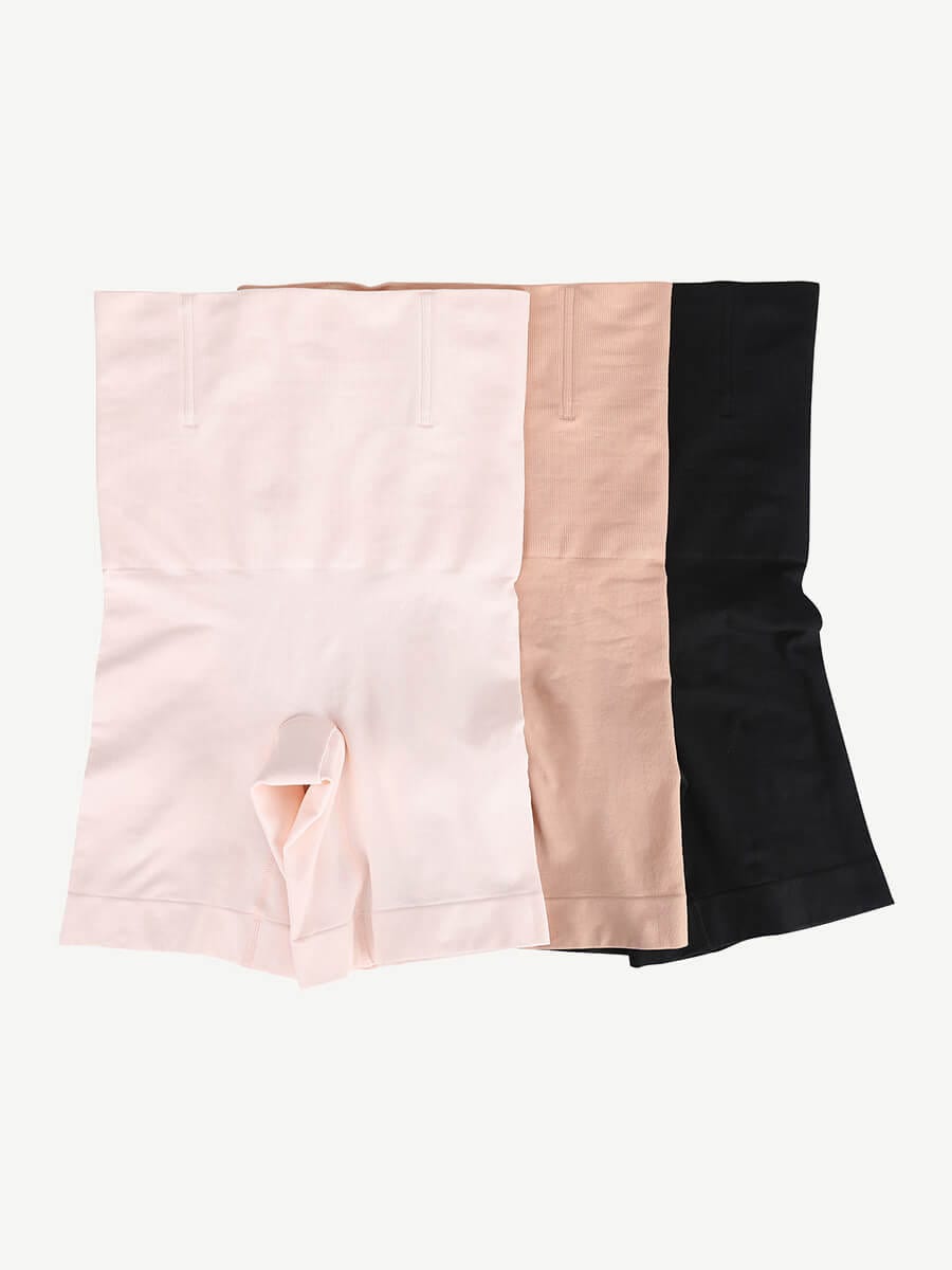 Seamless Double-Layer Tummy Panel Shapewear Shorts with Butt Lift - FirmaHold