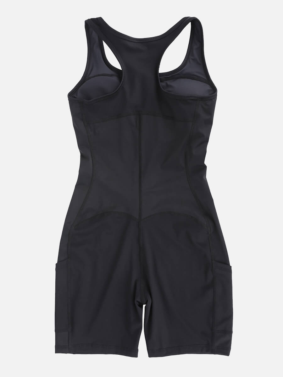 Stretch Athletic Shaping Jumpsuit with Pockets - FirmaActive
