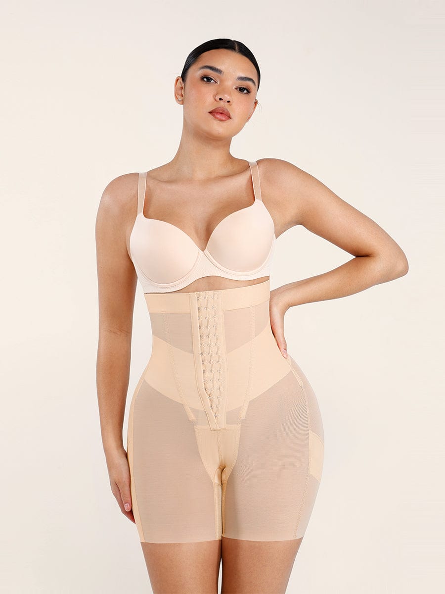 High-Waisted Shaping Briefs with Breathable Mesh and Butt Lifter - FirmaHold