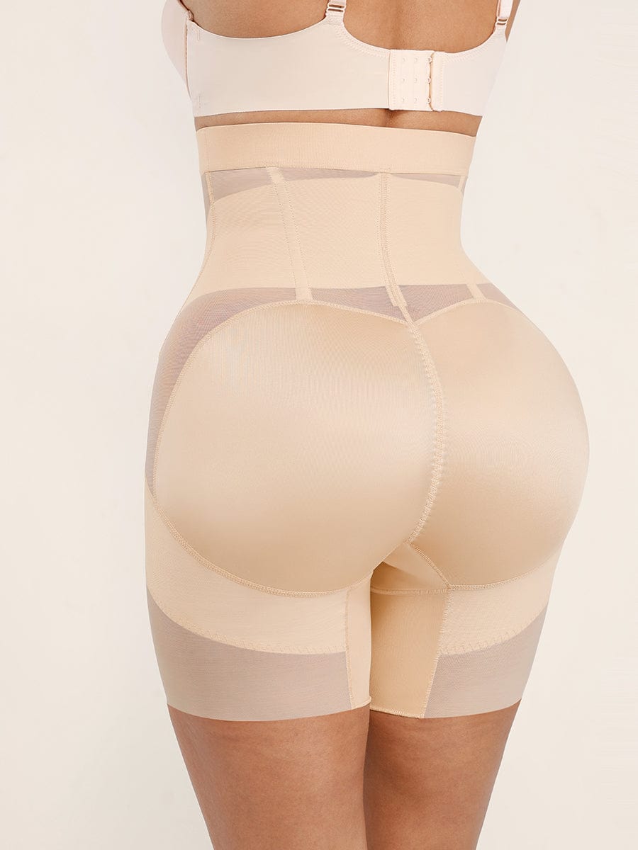 High-Waisted Shaping Briefs with Breathable Mesh and Butt Lifter - FirmaHold