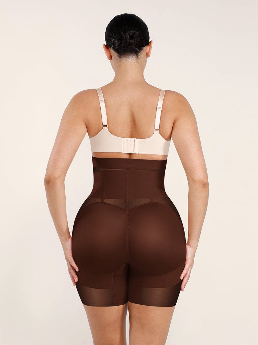High-Waisted Shaping Briefs with Breathable Mesh and Butt Lifter - FirmaHold
