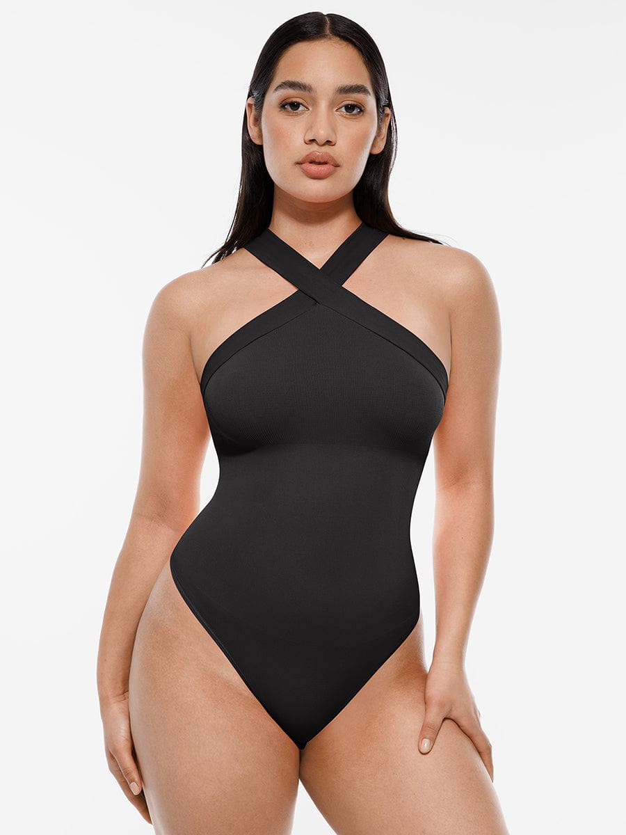 Seamless Halter Tummy Control Thong Bodysuit - FirmaSculpt