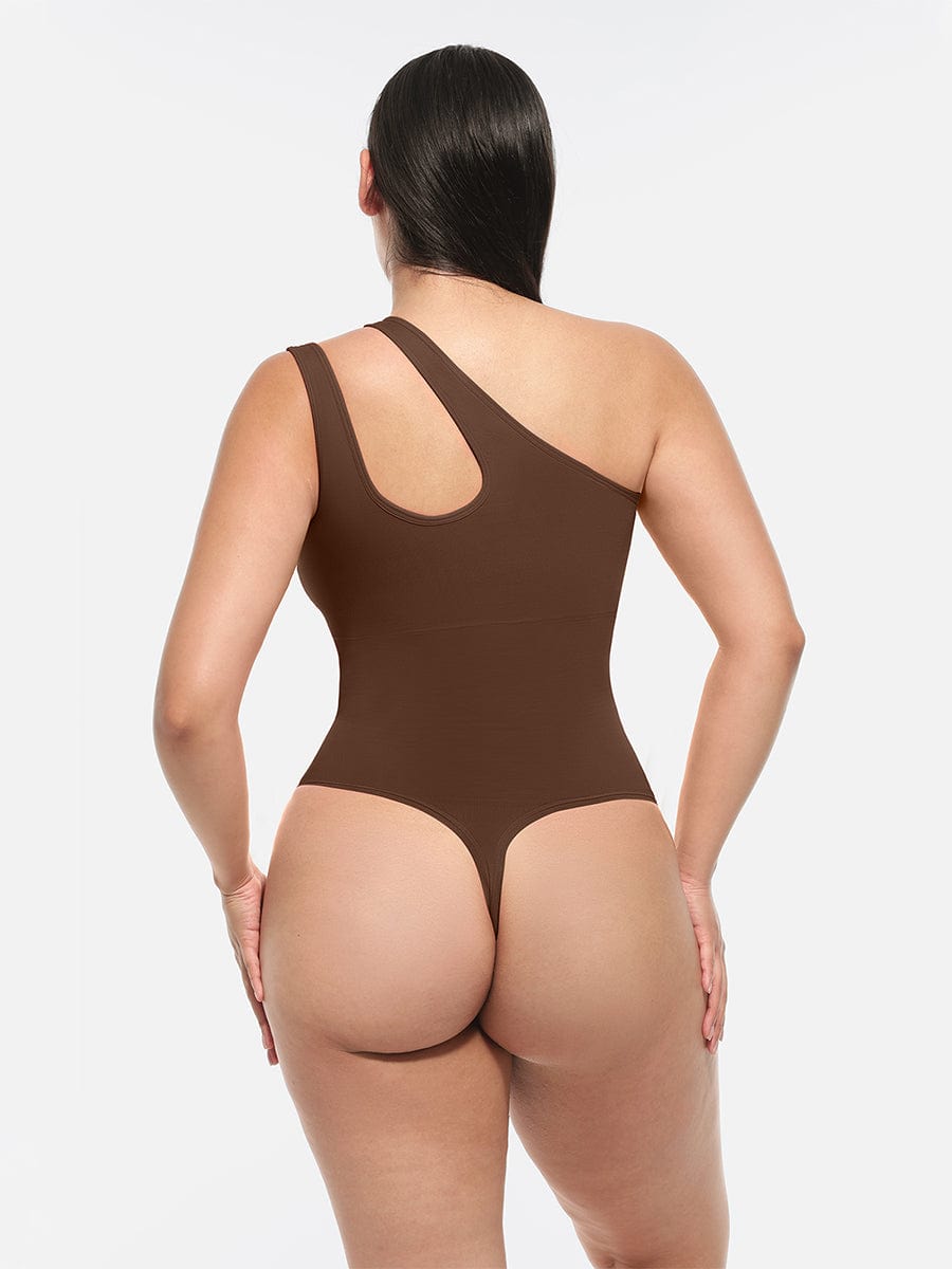 One-Shoulder Cut-Out Tummy Control Bodysuit - FirmaSculpt