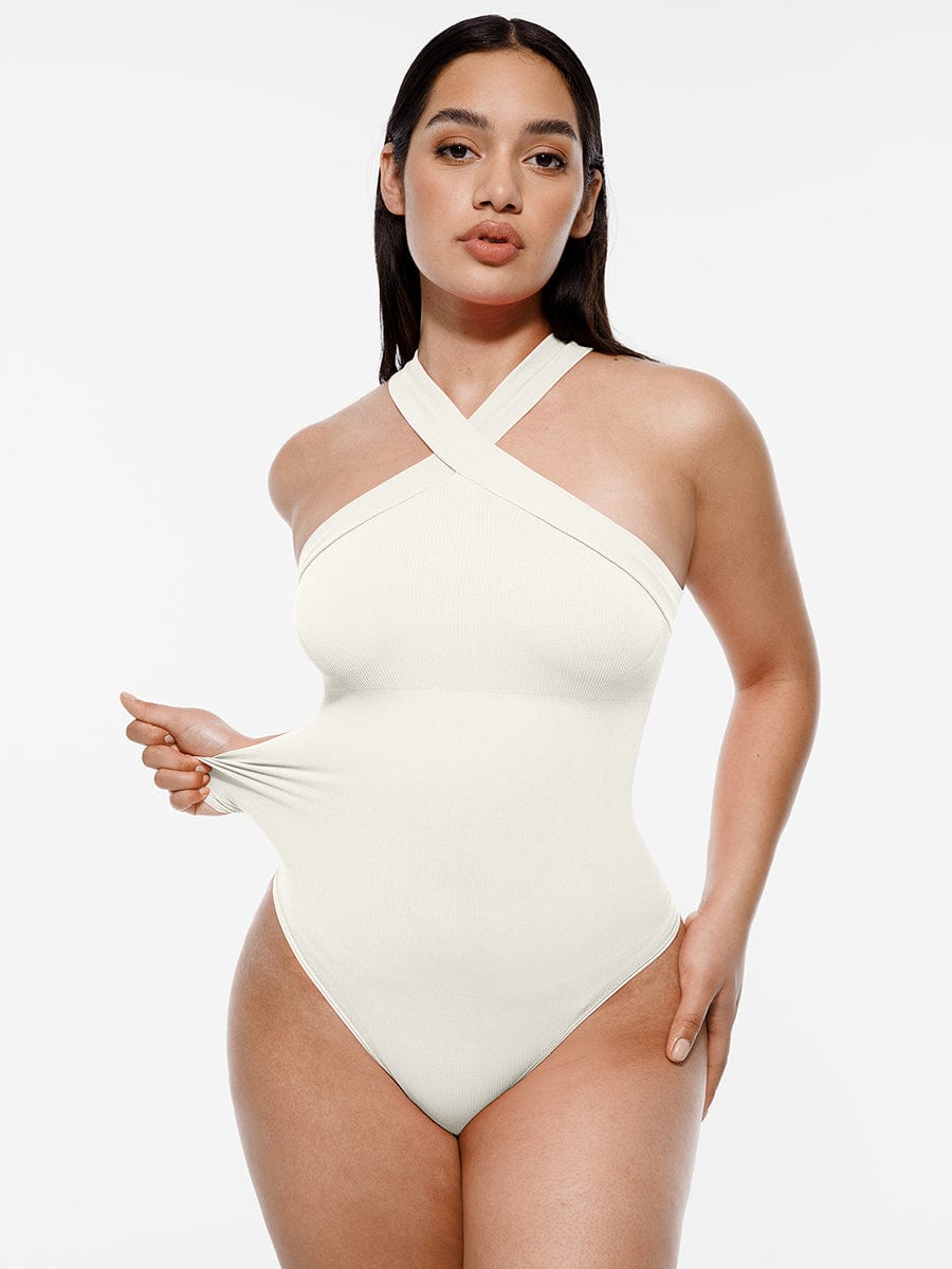 Seamless Halter Tummy Control Thong Bodysuit - FirmaSculpt