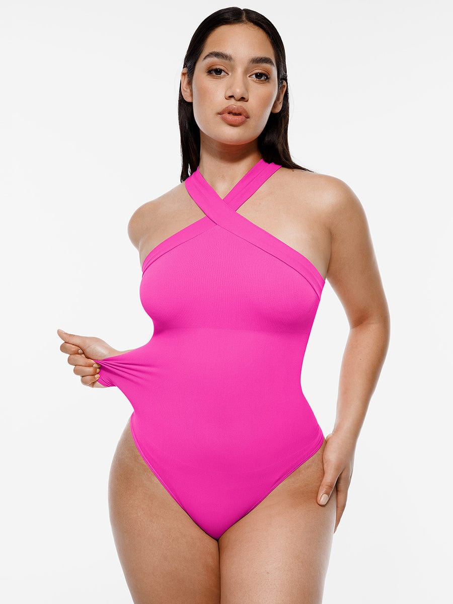 Seamless Halter Tummy Control Thong Bodysuit - FirmaSculpt