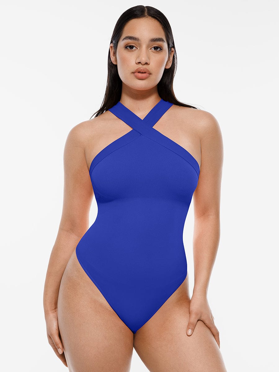 Seamless Halter Tummy Control Thong Bodysuit - FirmaSculpt