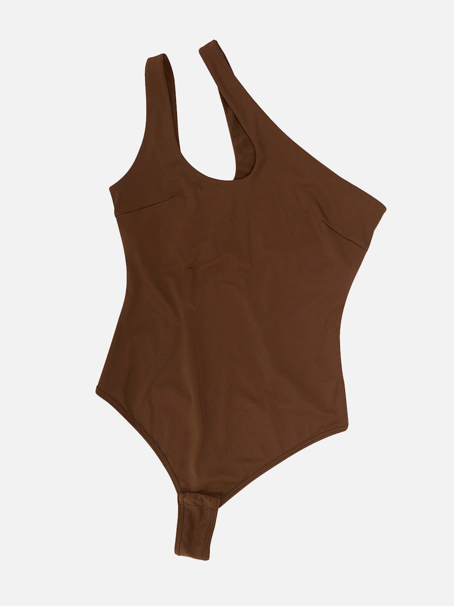 One-shoulder Cut Out Shapewear Bodysuit - FirmaSculpt