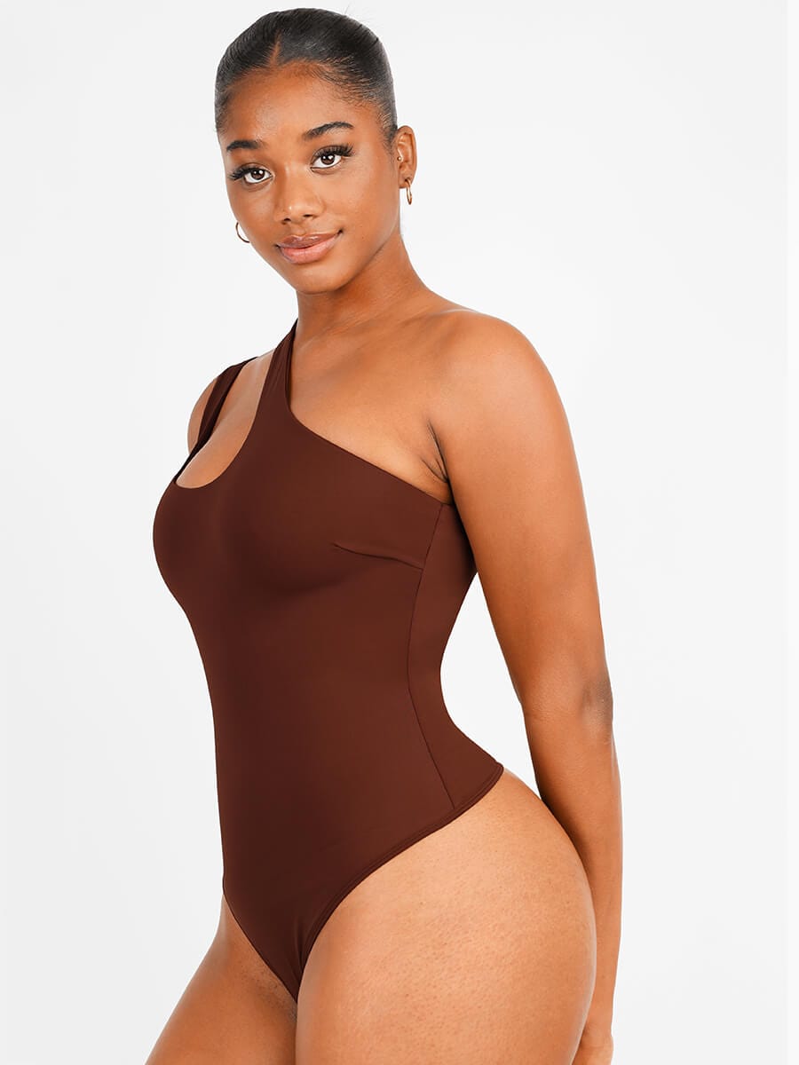One-shoulder Cut Out Shapewear Bodysuit - FirmaSculpt