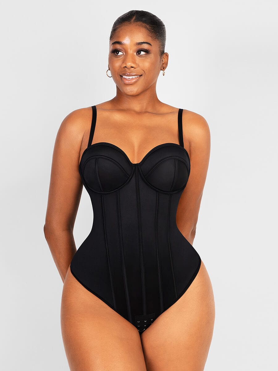 Cupped Strapless Bodysuit Shapewear with Light Support - FirmaActive